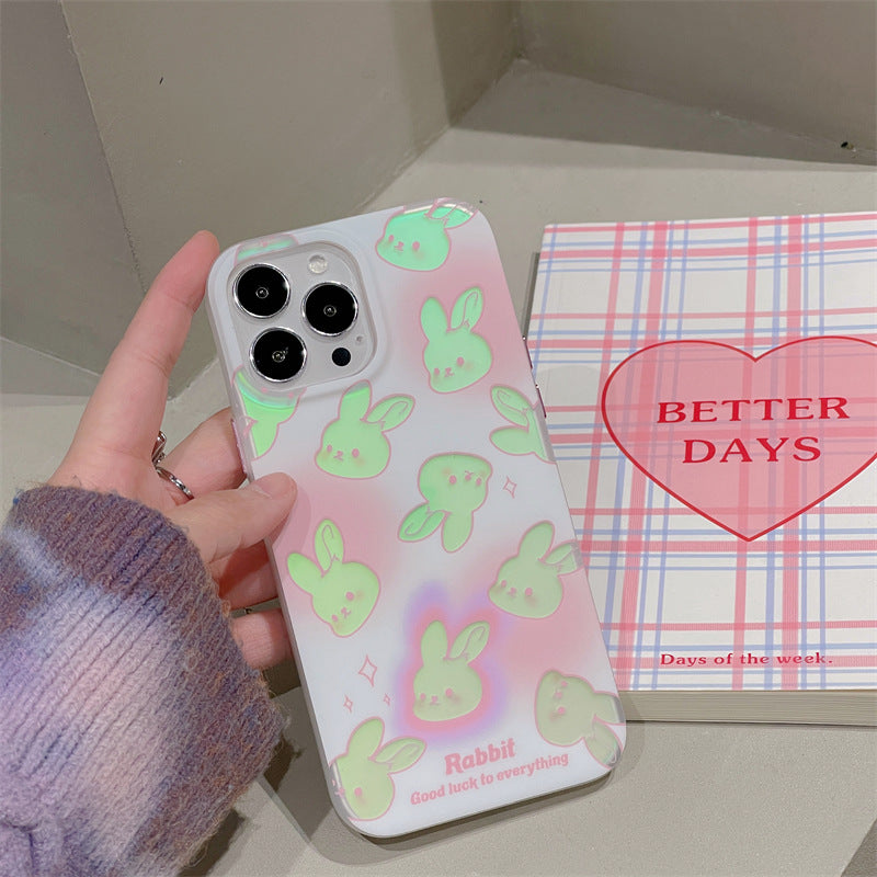 Cartoon Rabbits Laser iphone Case