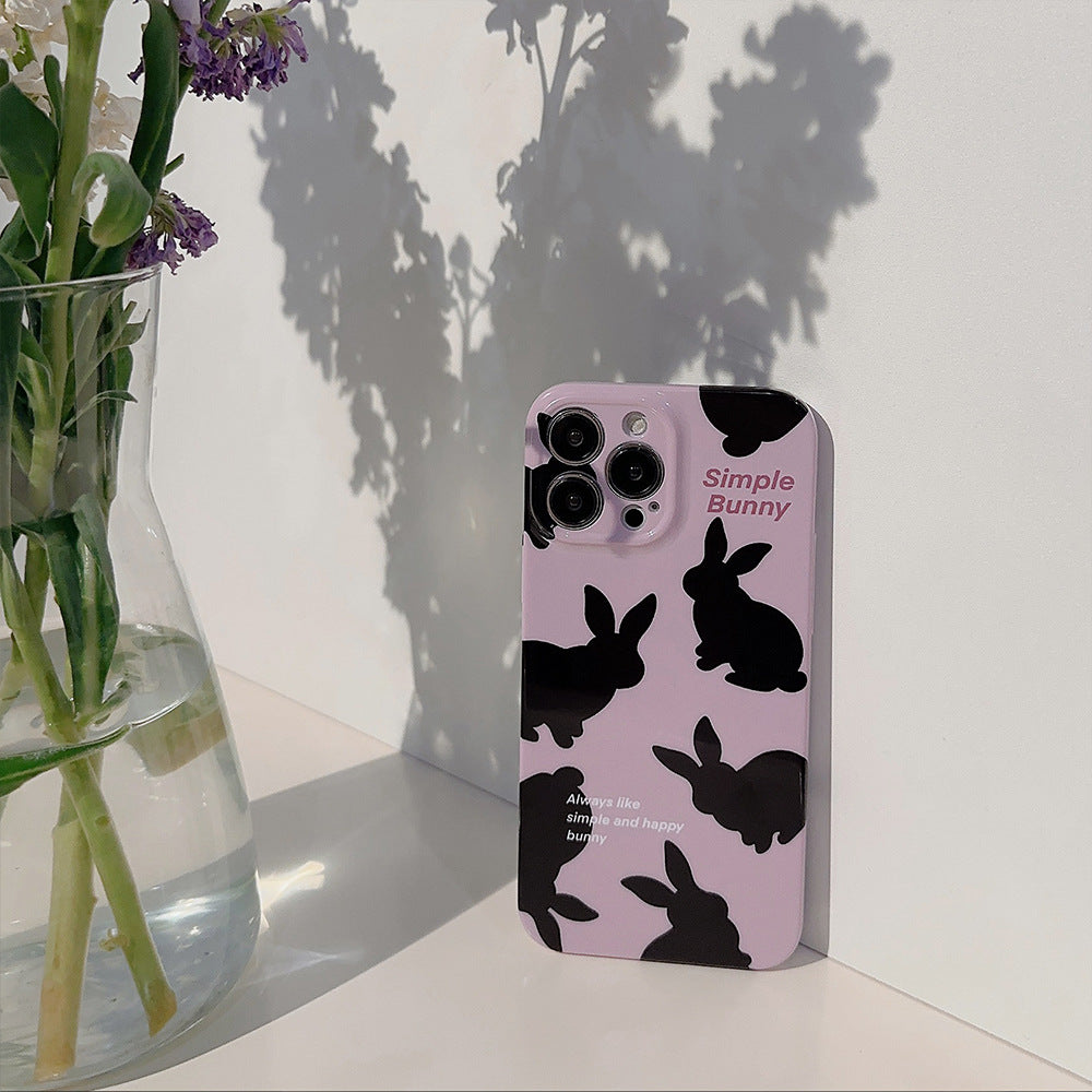 Cream Black Rabbit iPhone Case